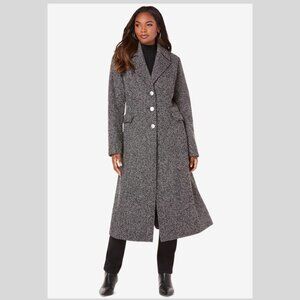 Long Black Tweed Coat, Size 20W